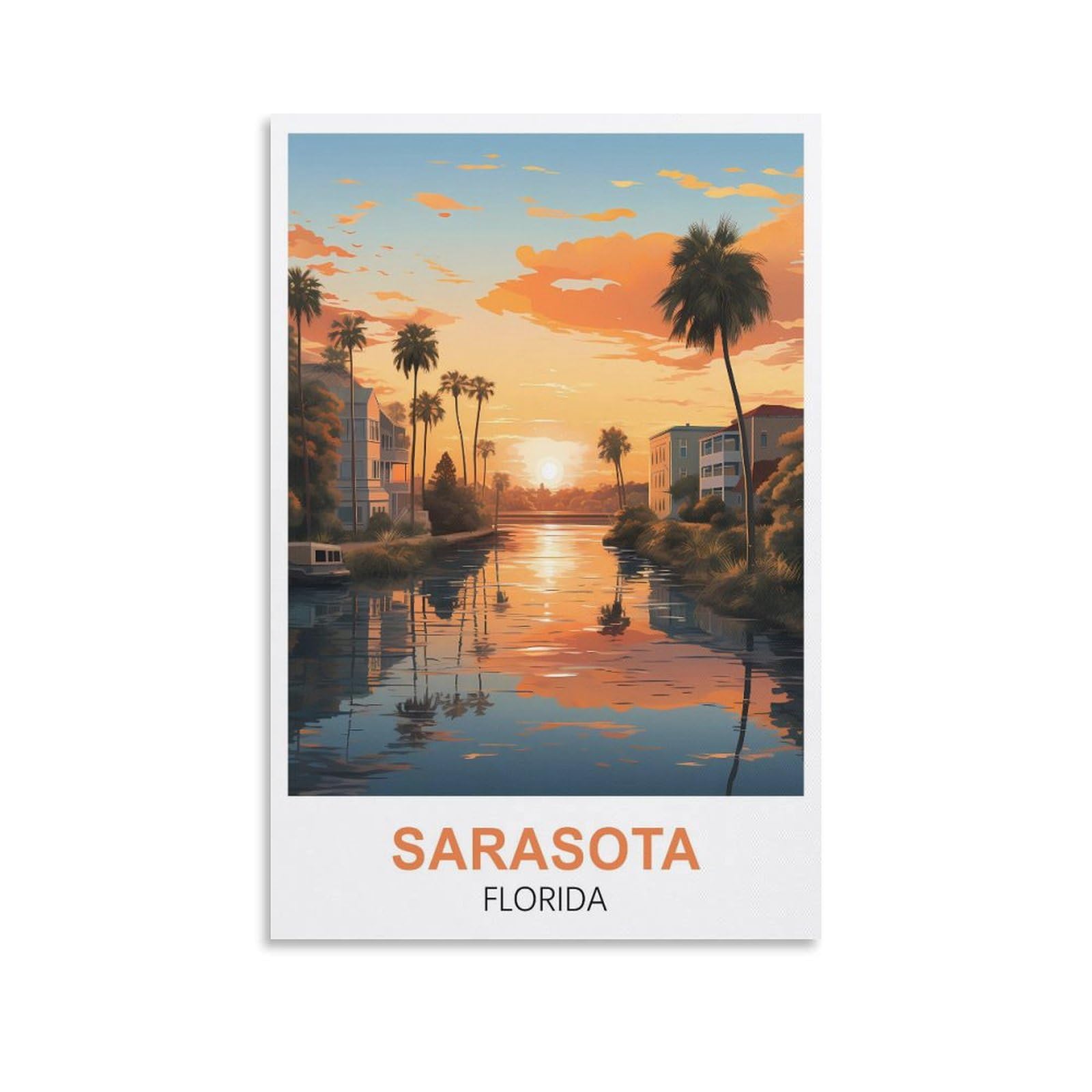 EZMLFA Diamond Painting Kits for Adults,Sarasota Floridas 5D Diamond Painting Kit for Adults Beginners, DIY Full Round Drill Gem Art Kits for Home 50x60cm