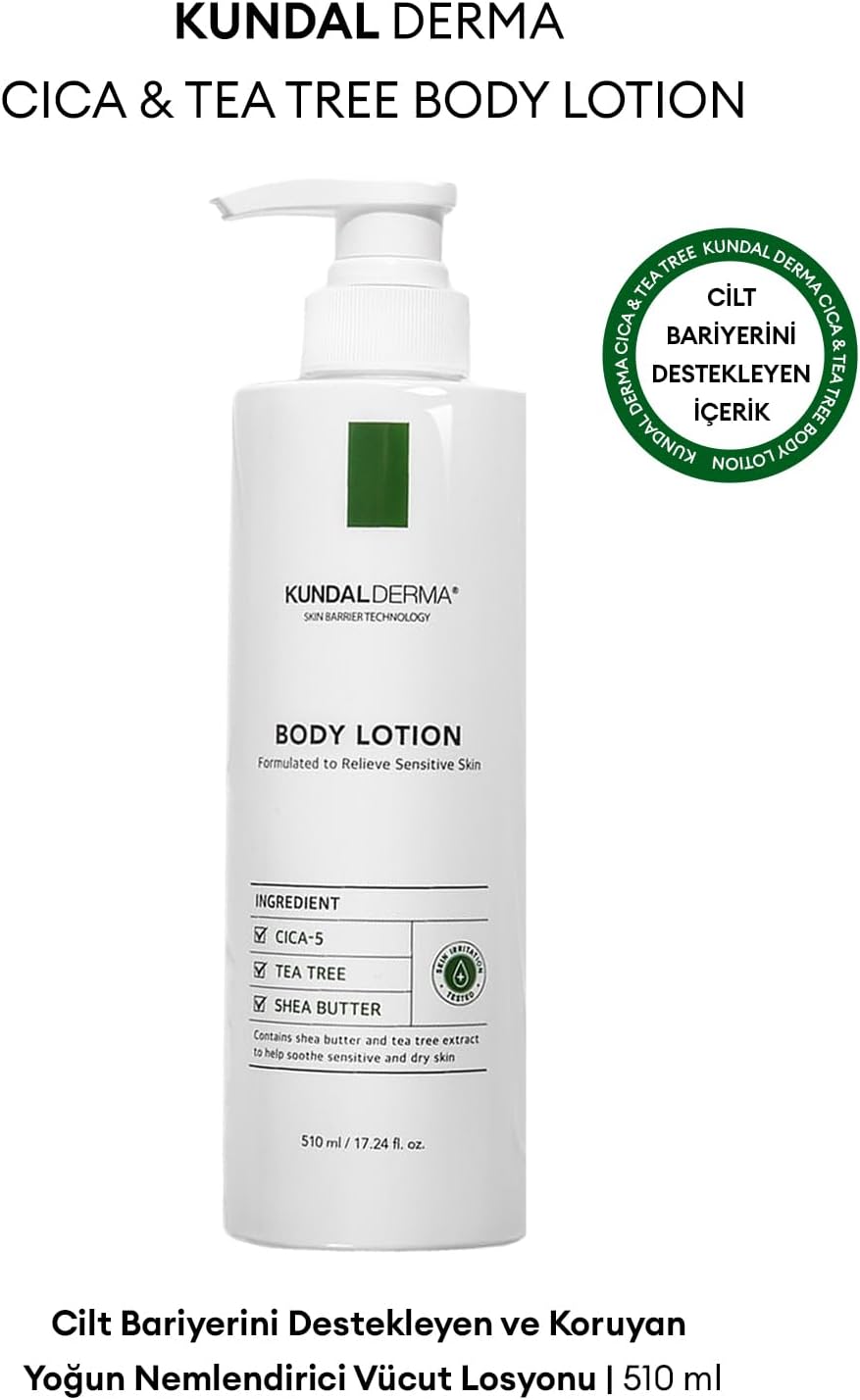 KUNDAL, Cilt Bariyerini Destekleyen&Koruyan Nemlendirici Vücut Losyonu DERMA Cica&Tea Tree Body Lotio