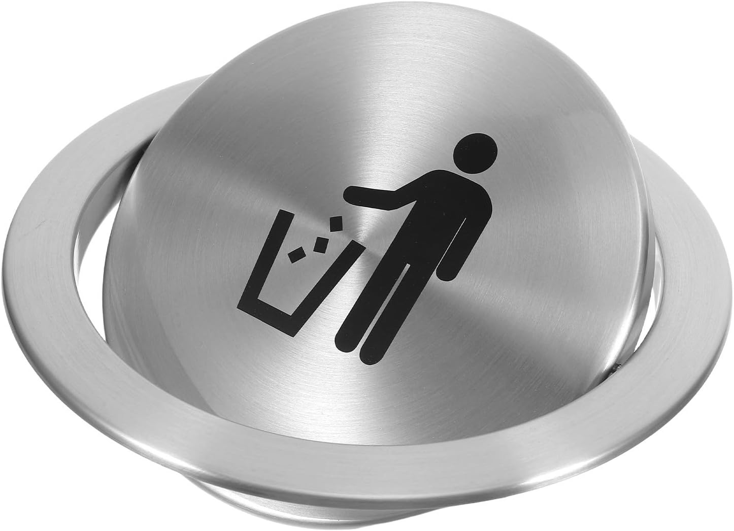 SEWACC Stainless Steel Embedded Waste Bin Lid with Swing Flap Cover, Countertop Recessed Trash Can Lid for Kitchen and Bathroom Sinks, Silver Sturdy Trash Bin Cover to Keep