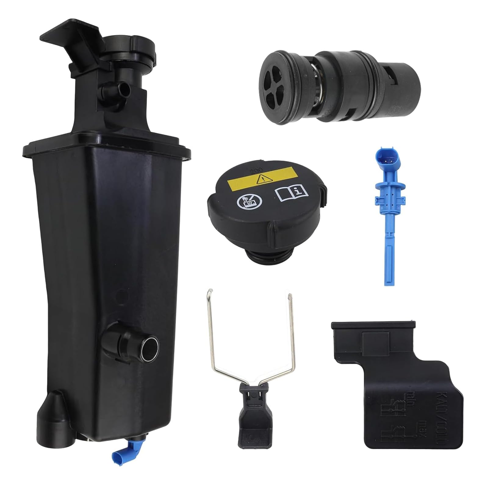 Engine Coolant Overflow Recovery Reservoir Tank &amp; Sensor &amp; Cap &amp; Thermostat for 1999-2006 BMW E46 330i 325i 330xi 330Ci 328i 325xi 325Ci 323i 318i X3 E83 X5 E53, OE# 17117573781 17111437362