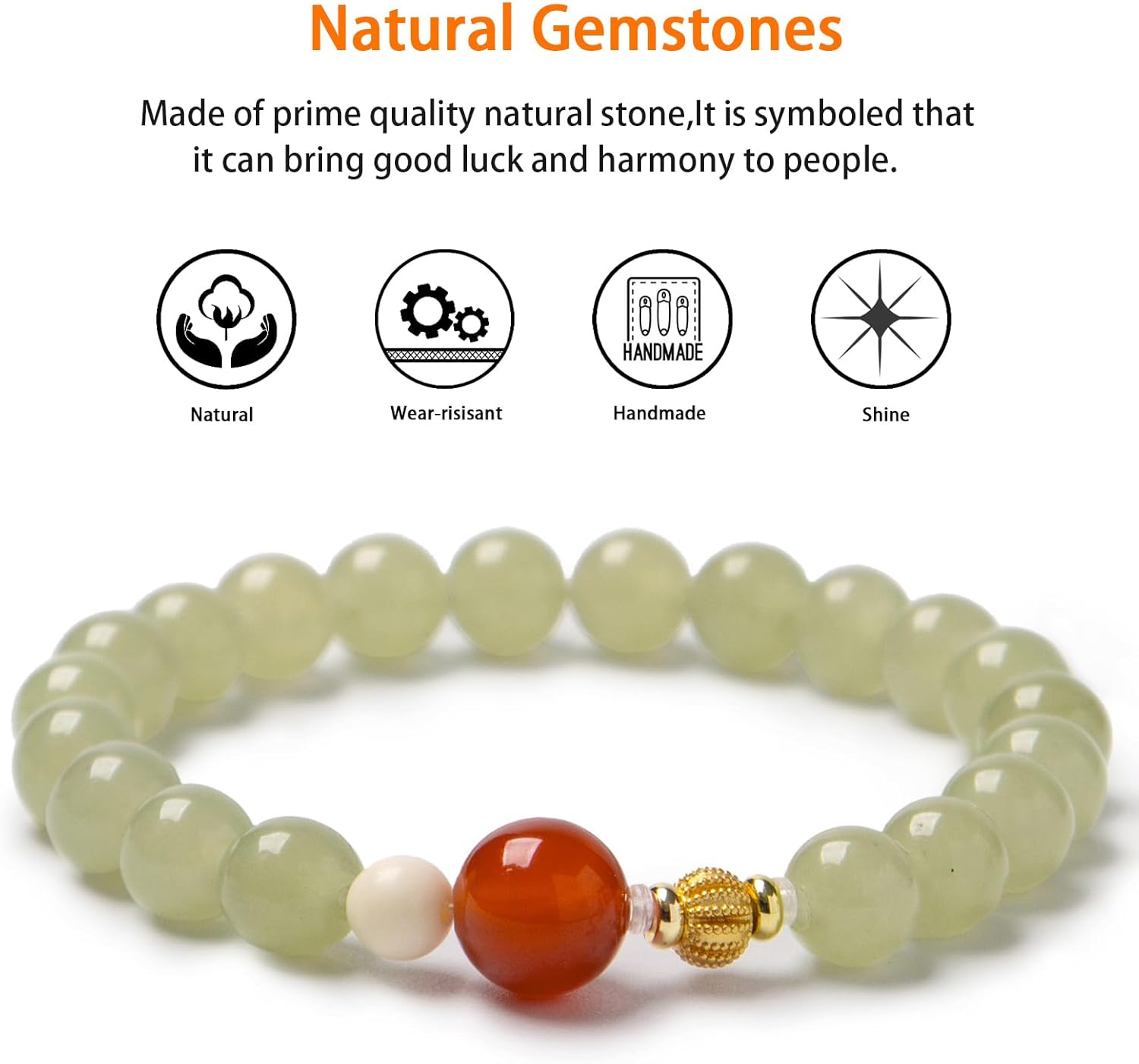 OITUDOBEM Natural Crystal Beaded Bracelet for Women Handmade 8mm Healing Gemstone Stretch Bracelets for Yoga Meditation Stress Relief Jewelry Gifts - Image 4