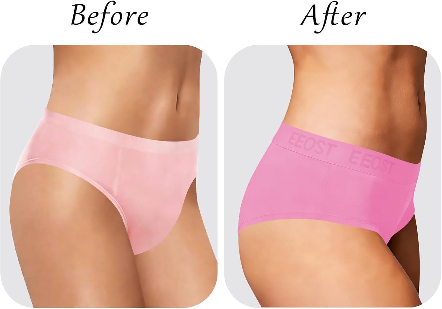 Gaff Panties Tucking Underwear for Mtf Trans Women Boy Shorts Style with Wide Elastic Waistband