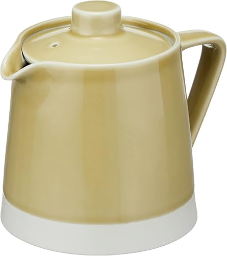 Nishai Pottery - Tetera de cerámica de 4.1 x 4.5 in (4.1 x 4.5 in), color amarillo