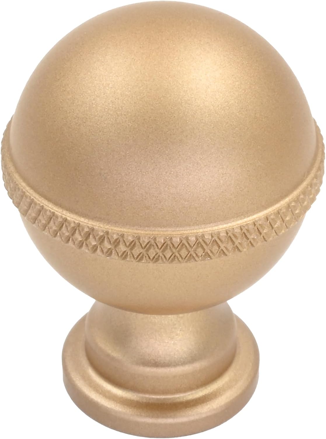 Alzassbg 10 Pack Brushed Gold Cabinet Knobs, 1-1/4 Inch(30mm) Diameter Knurled Round Ball Kitchen Knobs for Cabinets and Drawers AL6048MGP