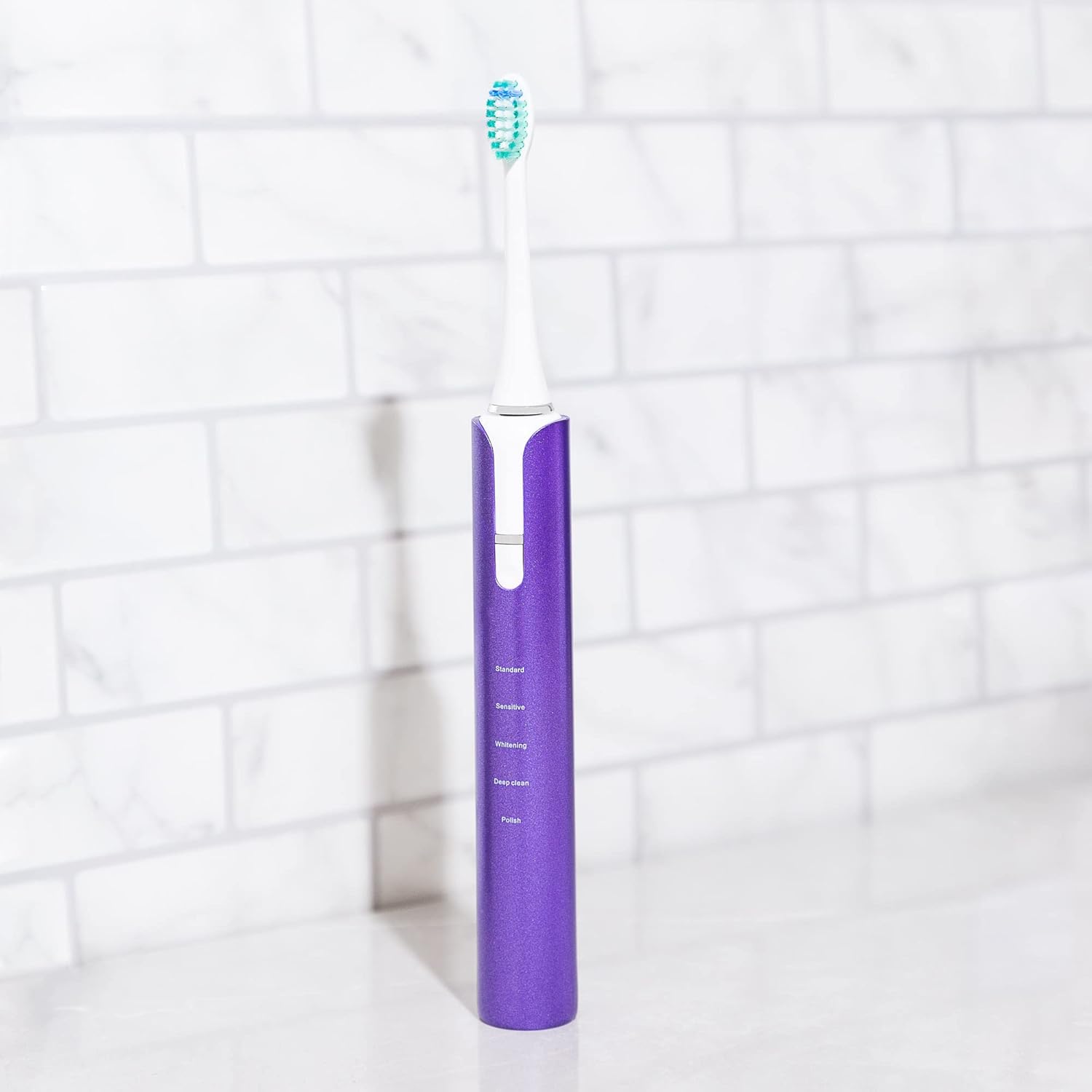 Soniclean Lux Sonic Toothbrush for Adults with 6 Toothbrush Heads, Rechargeable, Automatic, Purple