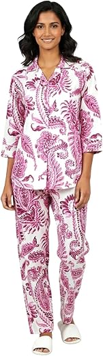 Lyra Women’s Floral Printed Rayon Co-ord Set | Slip-On Collar Style Top &amp; Elasticated Waist Pants with Both Side Pockets
