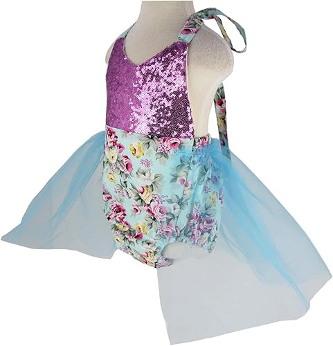 Miniatura 4 de Wennikids Mameluco de sirena con lentejuelas para bebé y niña