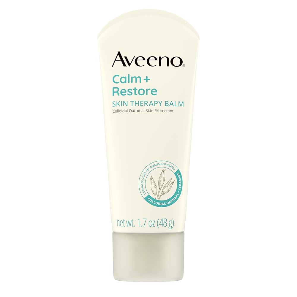 Aveeno Calm + Restore Skin Therapy Balm, Soothing & Moisturizing Skin Protectant for Sensitive Skin, Colloidal Oatmeal & Ceramide to Help Fight Dry Skin, Fragrance- & Steroid-Free, 1.7 oz