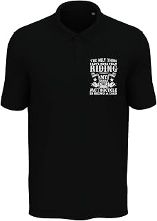 The Only Thing I Love More Than Riding My Motorcycle is Being A Dad - Polo de algodón para hombre, color negro