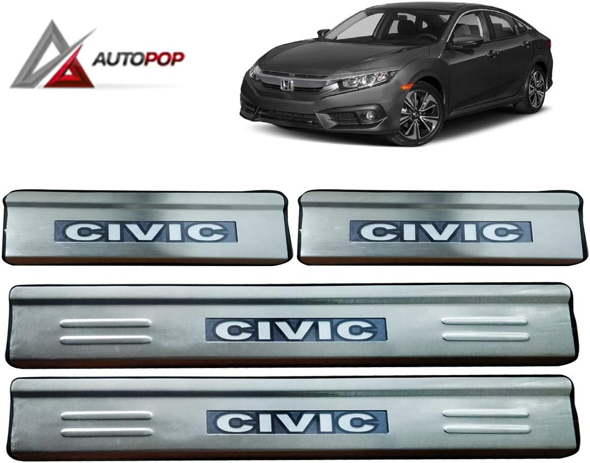AutoPop LED Door Sill plate Footstep for Civic 2018 - Set of 4pc