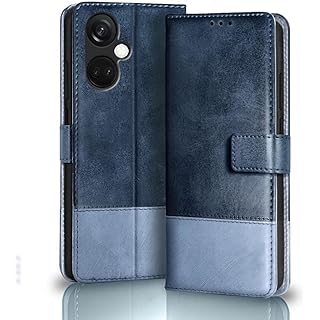 TheGiftKart Dual Color Leather Flip Case for OnePlus Nord CE
