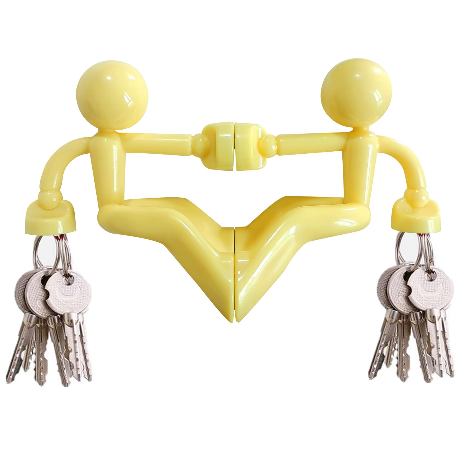 Morn Light Schlüsselbrett magnetisch, 2er Pack Starker Schlüsselhalter Wand mit Neodym Magnet, Schlüssel Haken für Kühlschrank & Metall Oberfläche, Schlüsselaufbewahrung ohne Bohren, Geschenkidee