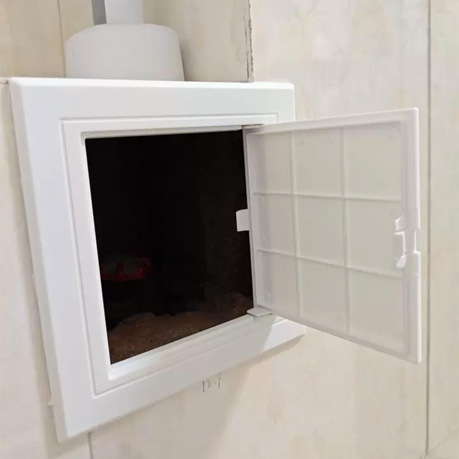 Wytrzymały panel drzwiowy z tworzywa sztucznego ABS na ścianę i sufit, łatwa instalacja, drzwi inspekcyjne z zarezerwowanym otworem, biała osłona panelu serwisowego do domu, garażu, pralni (10 x 10 cm