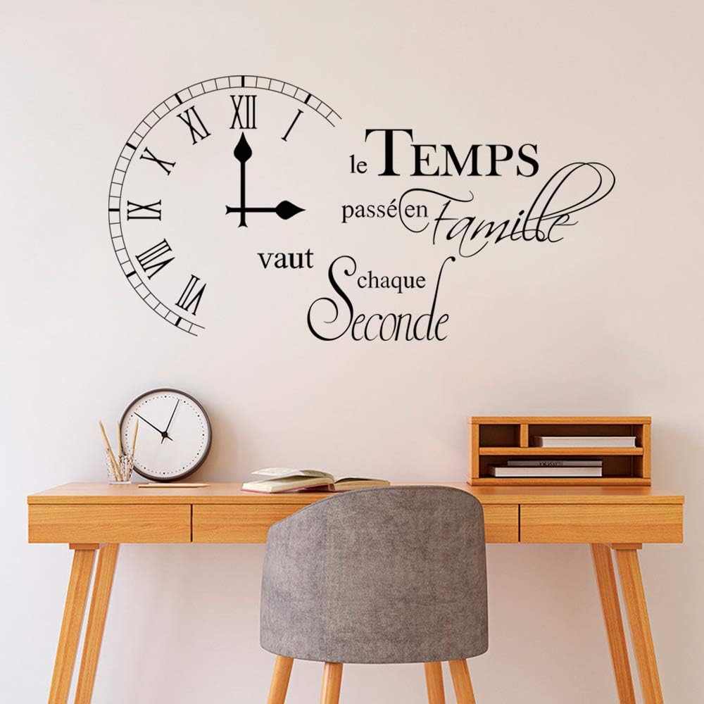 decalmile Inspirational Family Wall Decals Quotes French le Temps passe