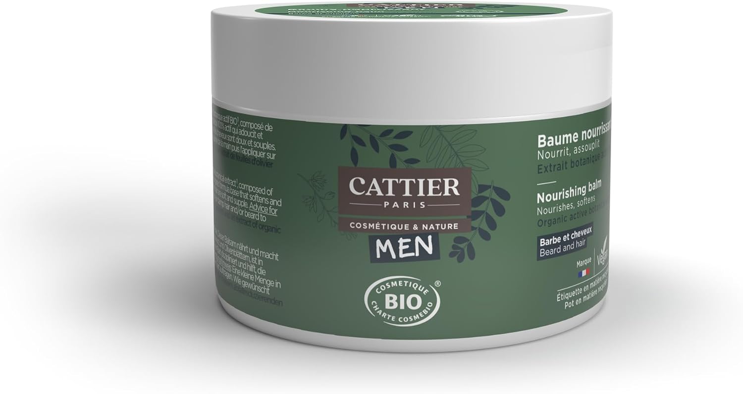 Cattier Men - Baume Nourrissant - Barbe et Cheveux - Bio 90g