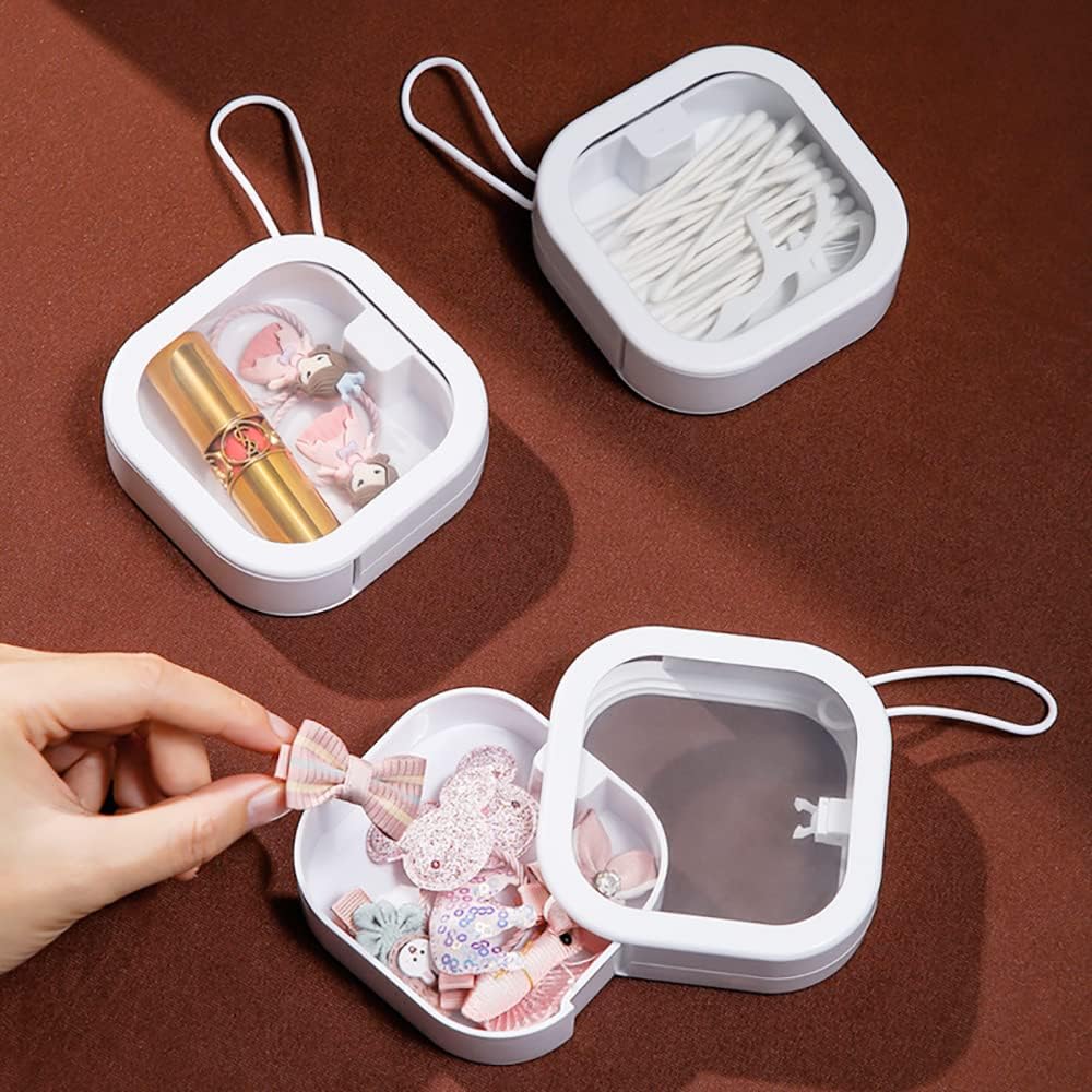 2 Pack Hair Tie Organizer Hair Accessories Container Travel Q-Tips Holder Cotton Swab Holder Hair Clip Container Jewelry Holder Box Small Items Organizer image 5
