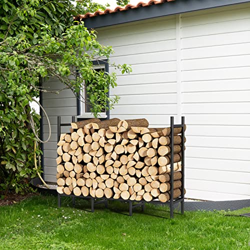 Caduke 4Ft Firewood Rack Outdoor Fire Wood Holder Indoor Wood Rack For Fireplace Heavy Duty Log Holder Stand For Firewood Storage Adjustable Fire Log Stacker Stand, Metal #TOP1