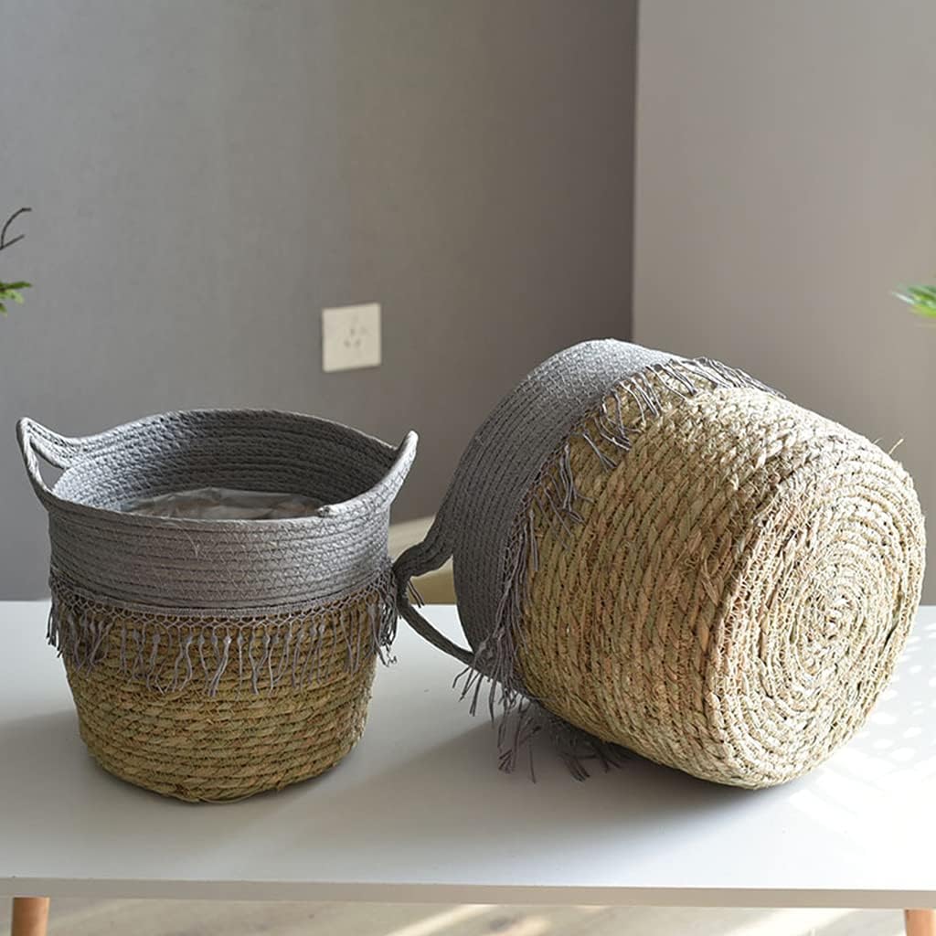 Sterose Hand Woven Rattan Plant Basket Indoor Outdoor Storage Flower Pot Planter Container Decoration