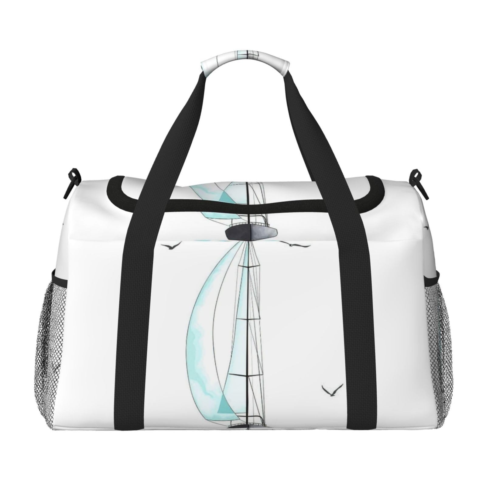 Bolsa de viaje grande Blue Sailboat plegable e impermeable para tus escapadas 8