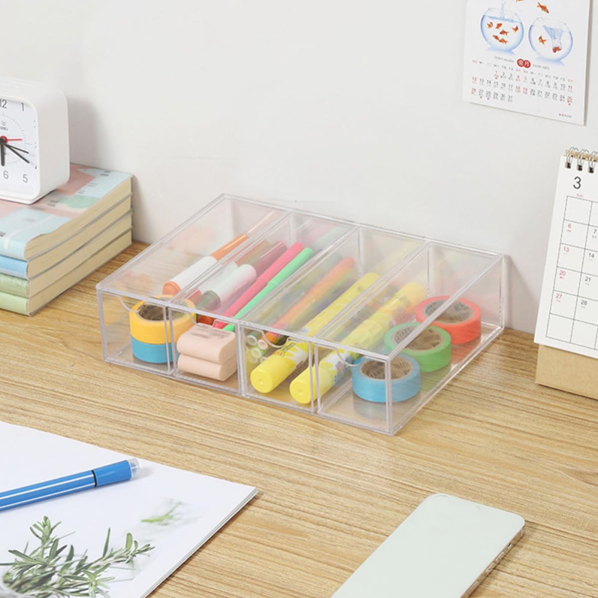 Ciieeo Transparente Acryl Brillenbox 2 Stück mit 4 Schubladen