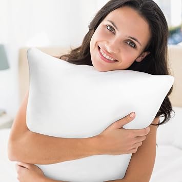 65 x 65 Outdoor Throw Cushion Inserts Set of 2 Waterproof Square Premium Decorative Couch Pillow Stuffers Form Large White Sofa Cushions Indoor