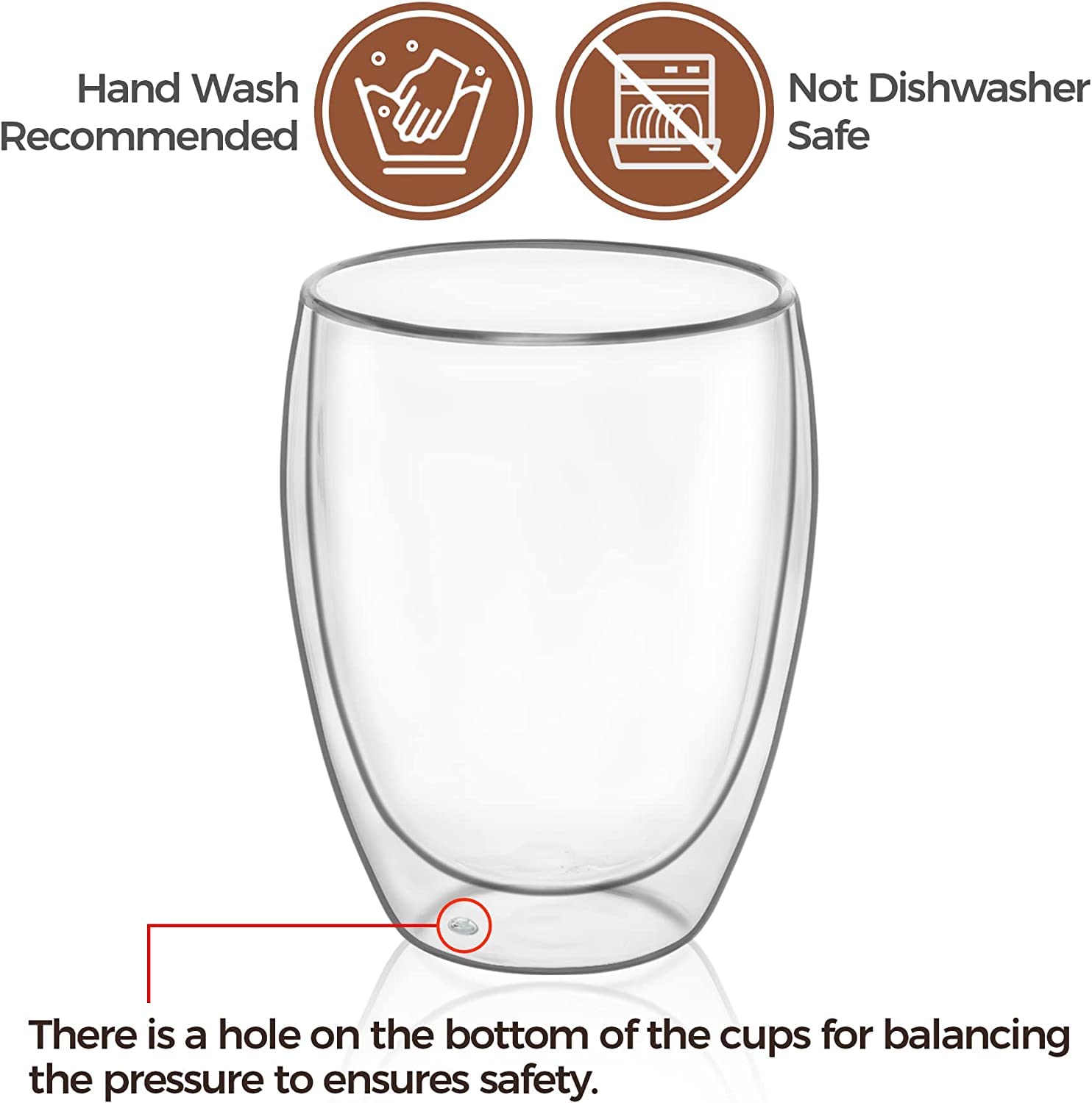 Wosta Glass Coffee Mugs 350 Ml/12Oz, Double Wall Insulated Thermal Cups Drinking Glasses for Tea/Coffee/Latte/Cappucino/Cafe/Milk, Clear (2) 4