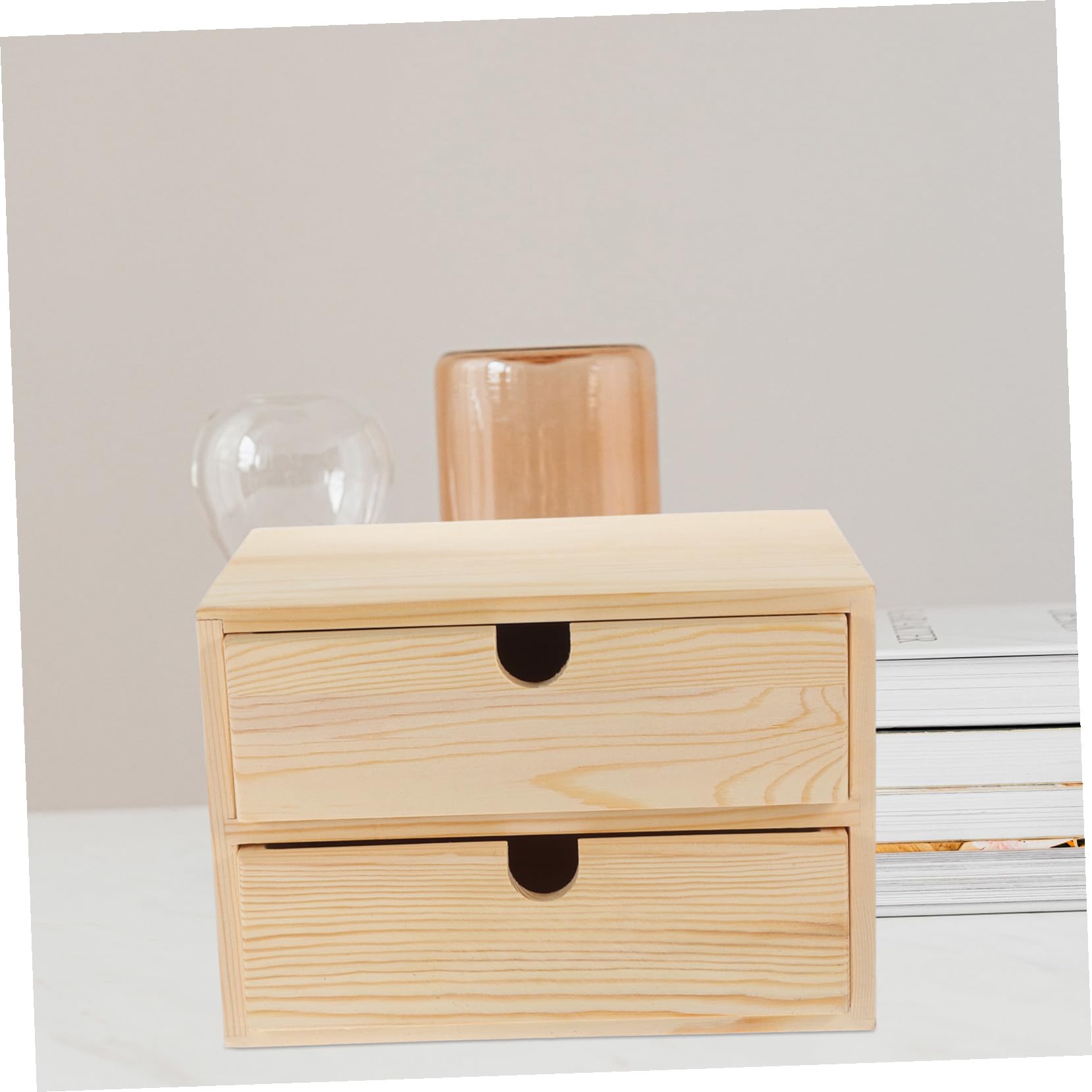 Toyvian Organizer da Tavolo in Legno con Cassetti Multistrato Scatola Portaoggetti per Gioielli e Accessori Contenitore da Scrivania Sostenibile e Versatile per Casa e Ufficio