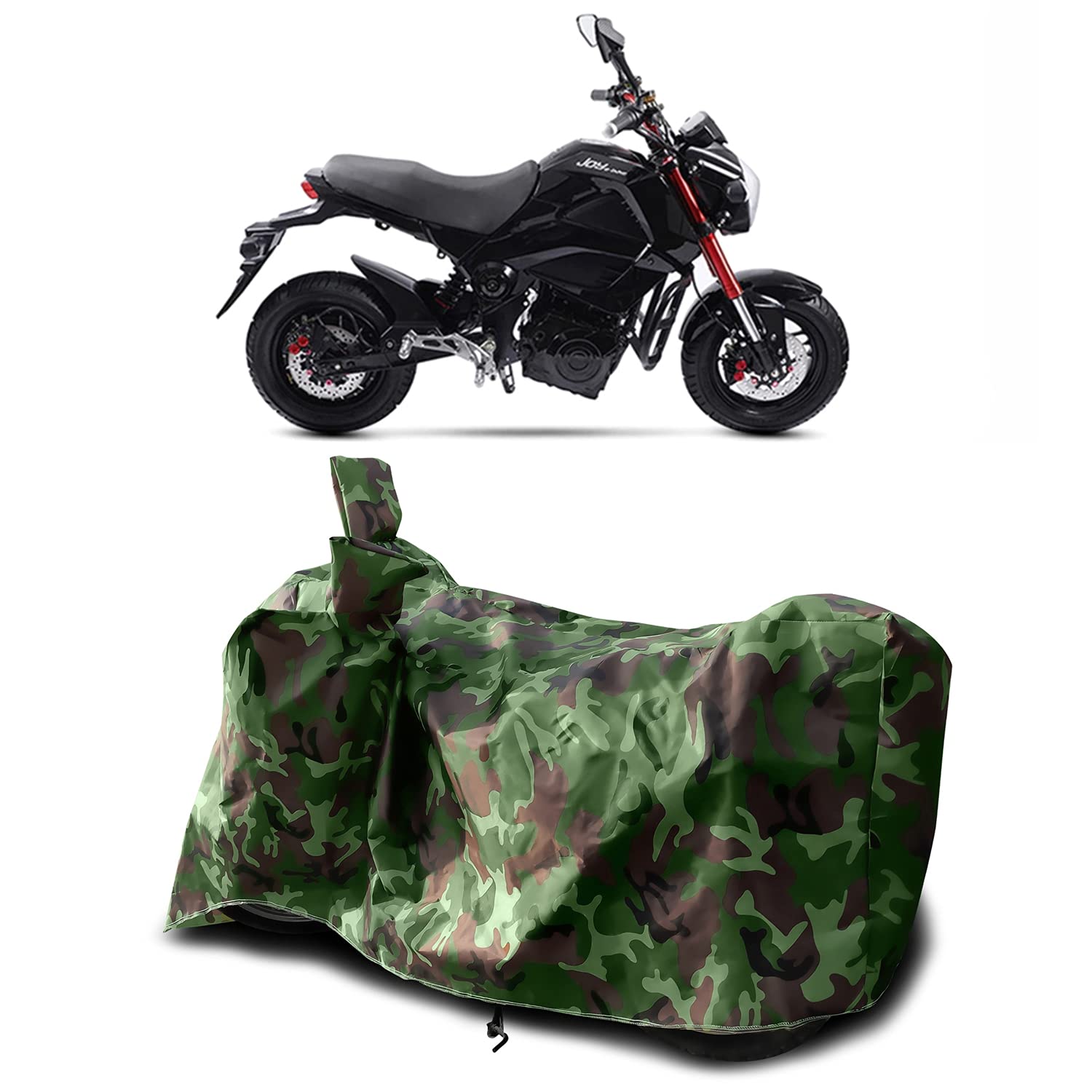 Cover Lab - Joy e-Bike Monster New BS6 100% Waterproof - Dust Proof - Full Bike Scooty Two Wheeler Body Cover for Joy e-Bike Monster (Green Multijungle)