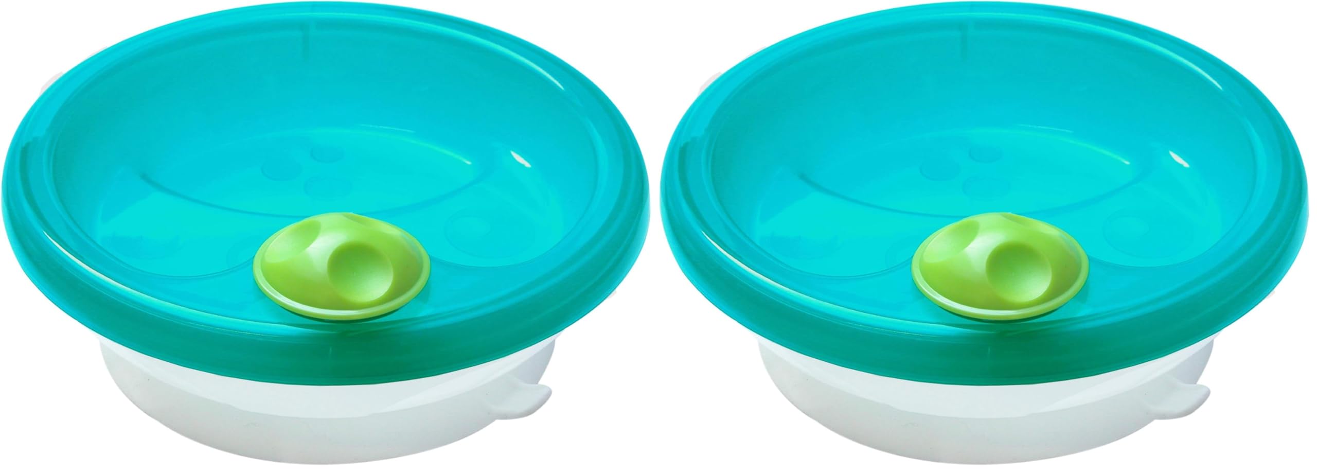 primamma Warmhalteteller für Babys, Babygeschirr zum Warmhalten der Mahlzeit, Babyteller mit Saugring für rutschfesten Stand, ab 6+ Monate, petrol, 1 Stück (2er Pack)