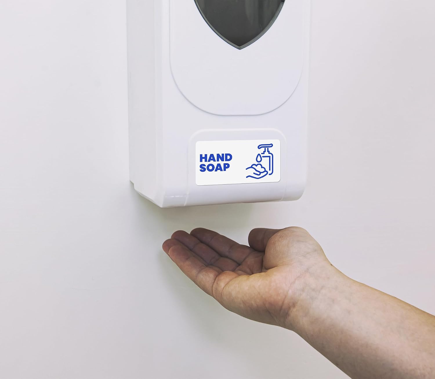 Hand Soap Label for Soap Dispenser | Commercial Hand Soap Sticker Label for Wall Mounted Dispenser | Business, Office, and Home Use | Waterproof, Ultra-Durable – USA Made (2x1 inch), 4 Labels image 4