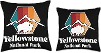 Vista 3 de Yellowstone Volcano National Park Wyoming Souvenir Yellowstone Mountain Buffalo National Park Wyoming - Almohada de recuerdo, 18 x 18 pulgadas