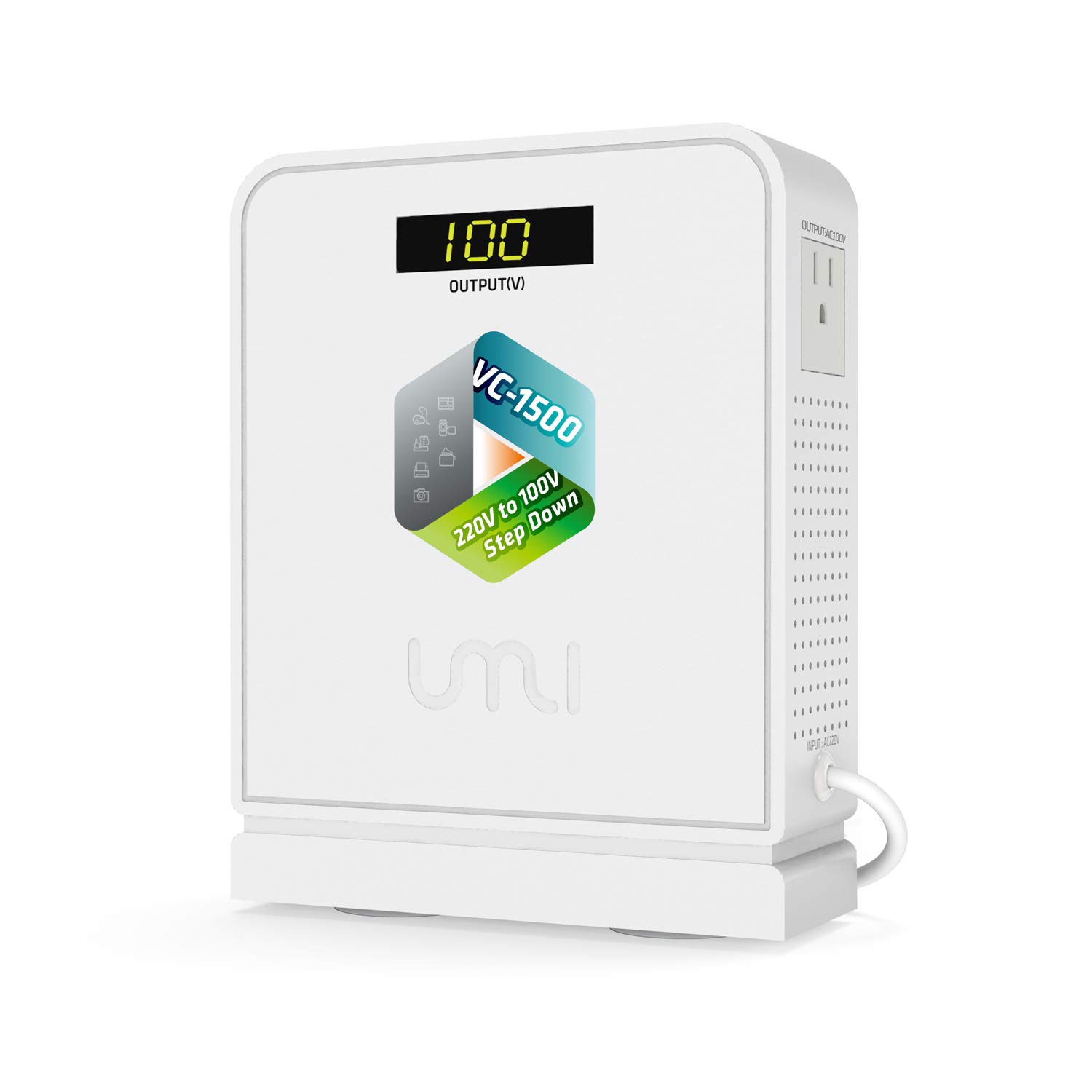 Amazon.co.jp: UMIVC 海外旅行用変圧器 1500W 降圧専用 ダウントランス