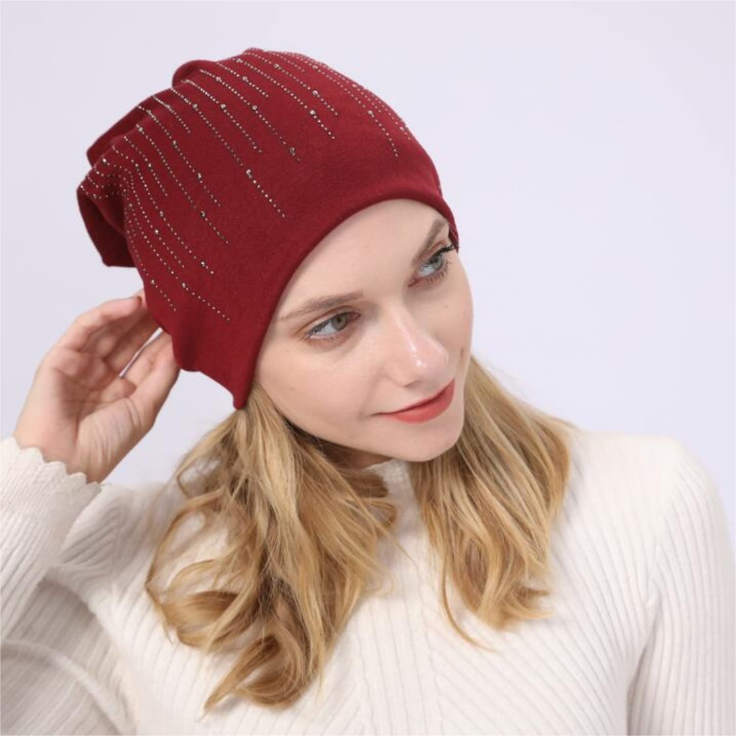 Bonnet Hiver Slouchy Knit Beanie Hat pour Les Femmes Hiver Doux Chaud Dames Tricoté Tête De Mort Bonnets Cap Bonnets Chaud