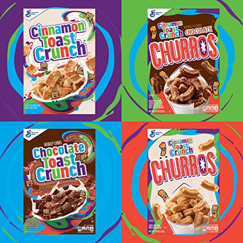 Churros Cinnamon Toast Crunch Breakfast Cereal, 11.9 Oz Cereal Box #TOP4