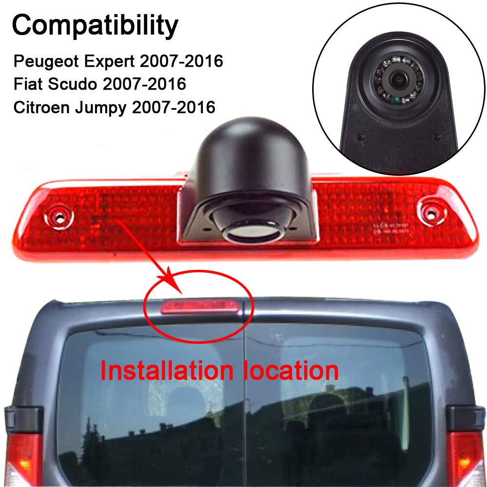Telecamera per retromarcia per auto per visione notturna HD per Peugeot Expert Tepee 2007 ~ 2016 telecamera per targa di retromarcia per parcheggio  34