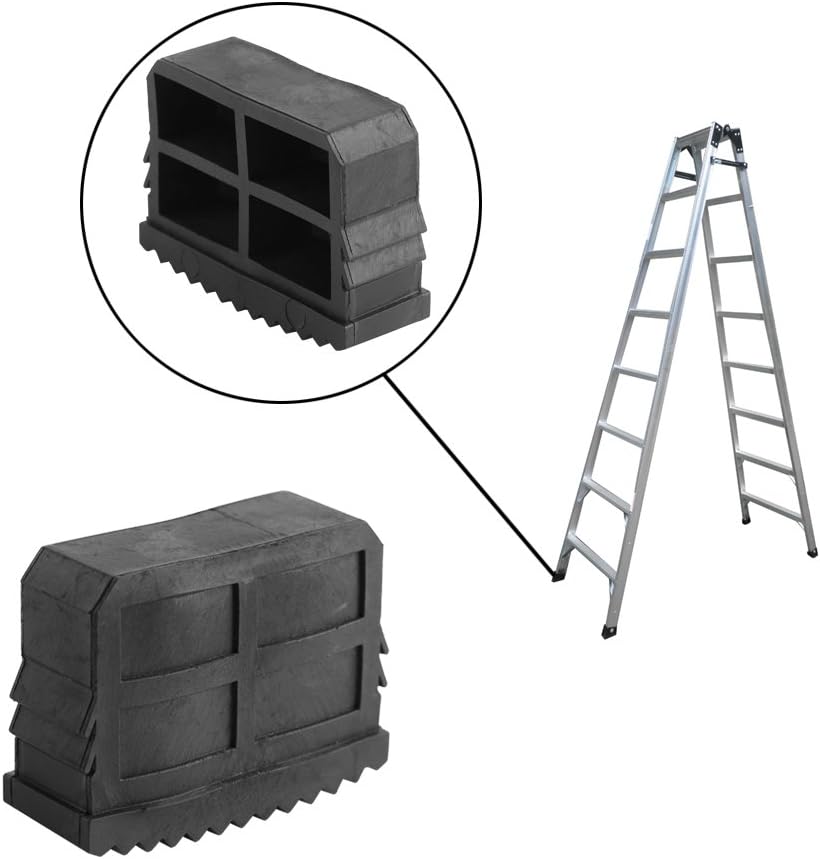 Ladder Feet Rubber Replacement Non-Slip Grip, 2.5 x 0.9 Inch | Heavy-duty -skid material, indoor floor , compatible with aluminum step ladder, pack of 2, hardw