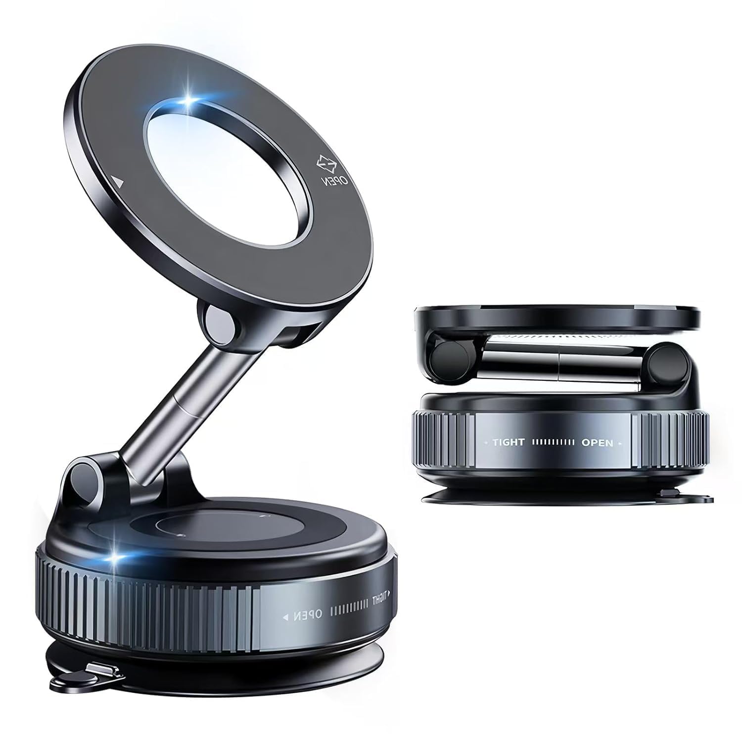 OQTIQ SUCGLES Vacuum Magnetic Phone Holder for Car, 360° Adjustable Foldable Mobile Holder with Ultra Strong Suction & Powerful Magnetic Grip, Dashboard, Windshield & Desk Mount for All Smartphones-picture-23