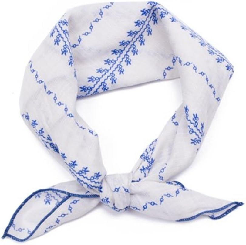 KKANCRE Classic infinity scarf Paisley Mini shawl white