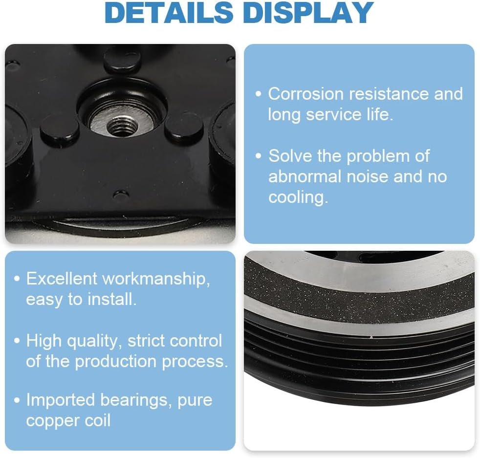 ECCPP AC Clutch 2013-2016 Fit for Ford Escape 2.0L 2015-2016 Fit for Lincoln MKC 2.0L Fast Cooling AC Compressor Clutch