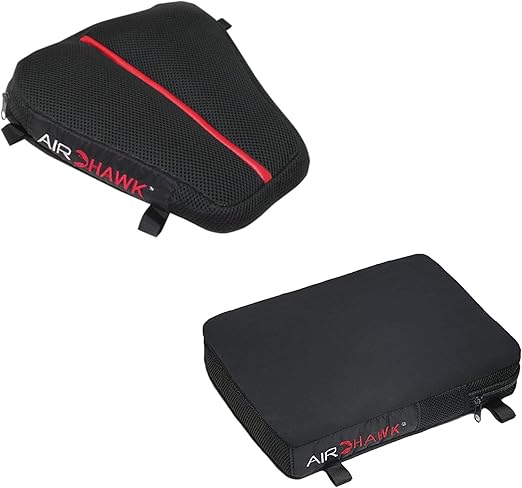 AIRHAWK 11" x 11" Dual Sport Motorcycle Seat Cushion & 11" x 9" Cruiser Pillion Cushion Bundle
