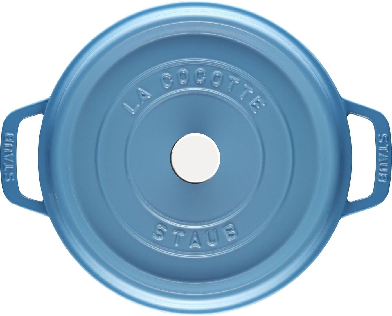 STAUB Cast Iron Dutch Oven 4Q/3.8L Round Cocotte with Lid- Blue, Heat Preserving, Stovetop Oven, Perfect for Cooking and Serving