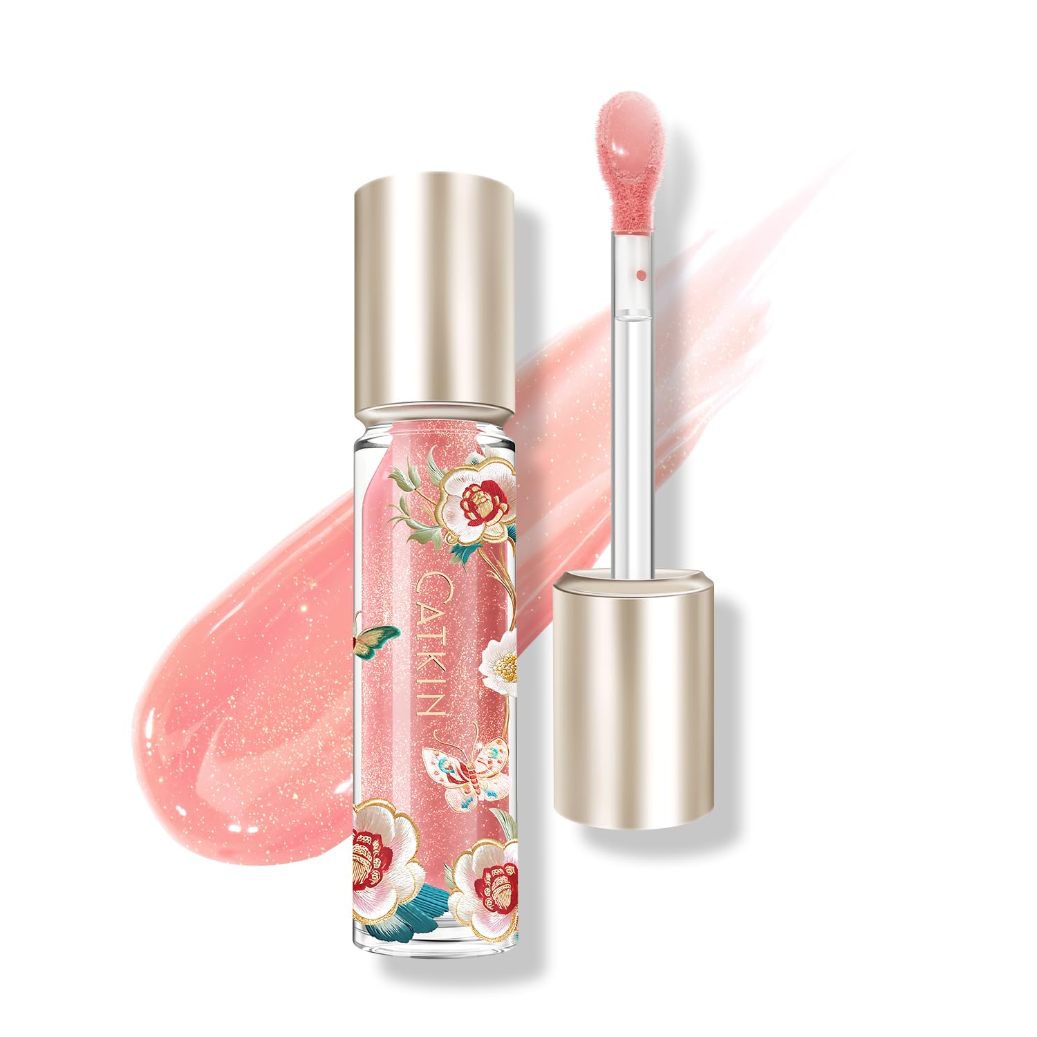 CATKIN Serum Plumping Lip Gloss, Hydrate & Volumize, Juicy Shine, 90% Nourishing Essence, Long Lasting and Non-Sticky