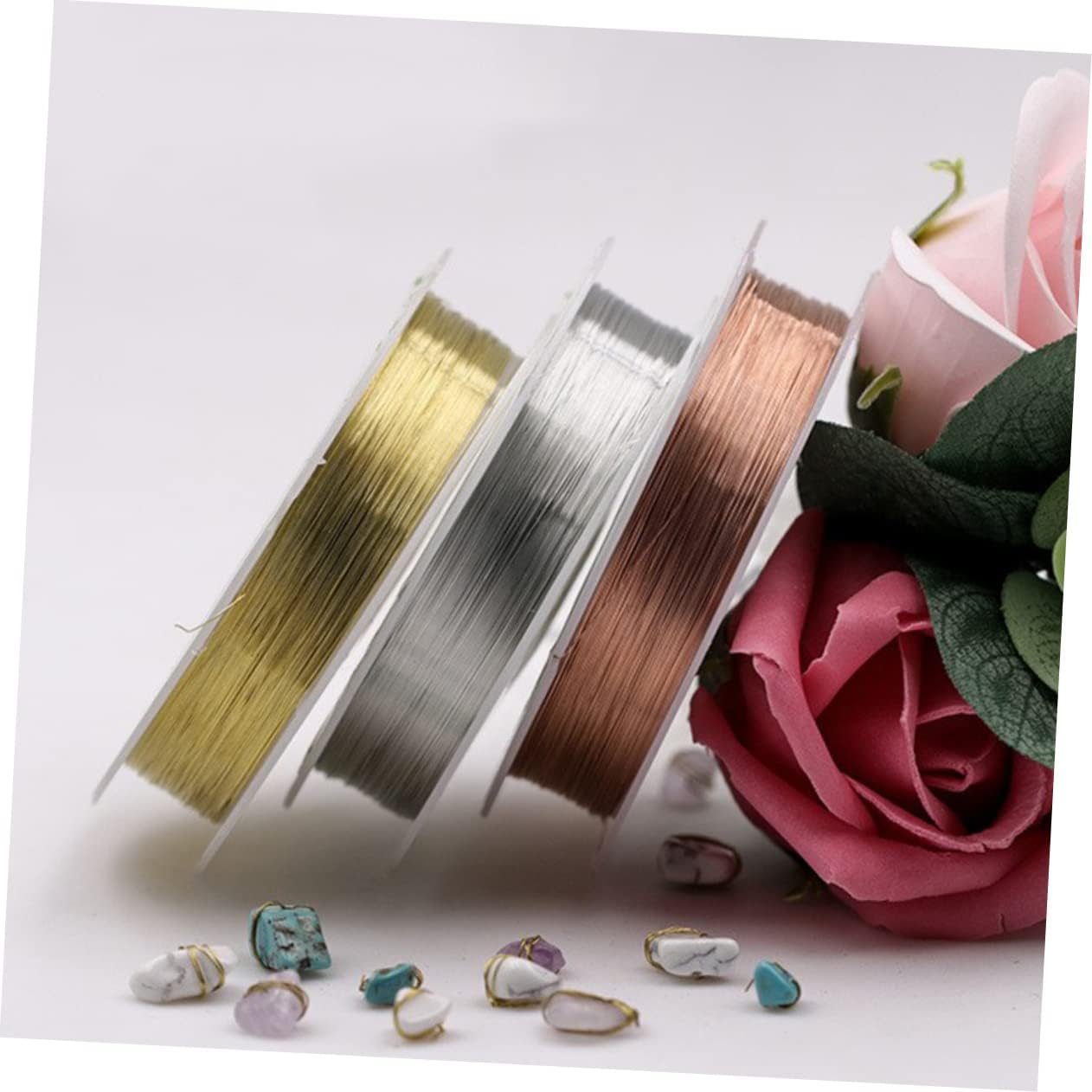 WOONEKY Rose Gold Copper Wire for Jewelry and Nail Art Decoration Craft Supply for Creating Unique Designs