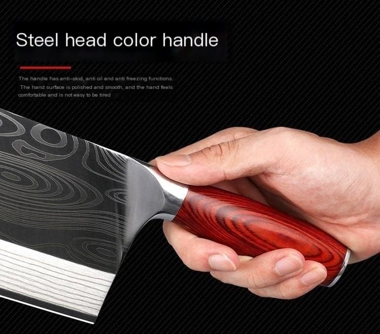 Meat Cleaver Knife, 7.8INCH 4Cr14MOV Stainless Steel Chinese Kitchen Utility Chef Cooking Knives Sharp Blade Color Wood Handle Cleaver
