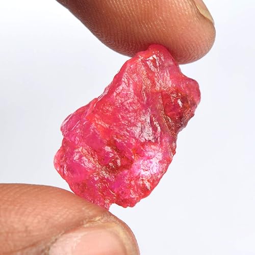 Miniatura 2 de GEMHUB Piedras preciosas sueltas para hacer joyas, piedras preciosas de rubí rojo áspero de 12.50 quilates, piedras de rubí rojo natural crudas