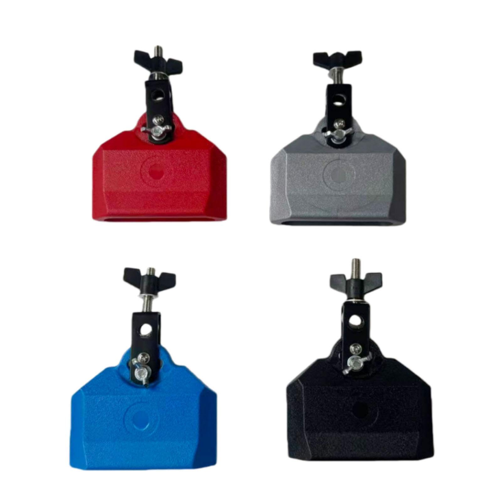 Set di Batteria Da 3 Pezzi, Supporto per Campane, Blocchi per Percussioni Latine, Montaggio in Lega di Zinco, Ideale per Gruppi Musicali, Nero