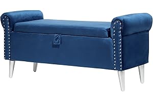 Navy Blue Doublewin Storage Bench: Enhance Your Bedroom Decor