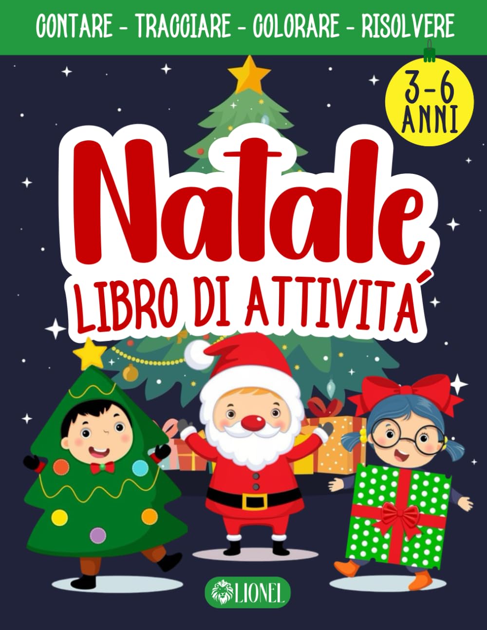 Natale - Libro di Attività per Bambini dai 3 ai 6 Anni: Impara a Tracciare e Colora con i Numeri, Conteggi, Quiz e Rompicapi con il Metodo Montessori ... di Neve - Giochi e Passatempi Natalizi