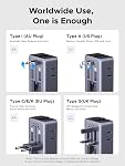 UGREEN 45W Universal Travel Adapter, 6 in 1 Fordable International Power Plug Adapter PD Fast Charging with 2AC 2USB-A 2USB-C Port, Worldwide Travel Essentials for EU UK US AUS(Type C/G/A/I)