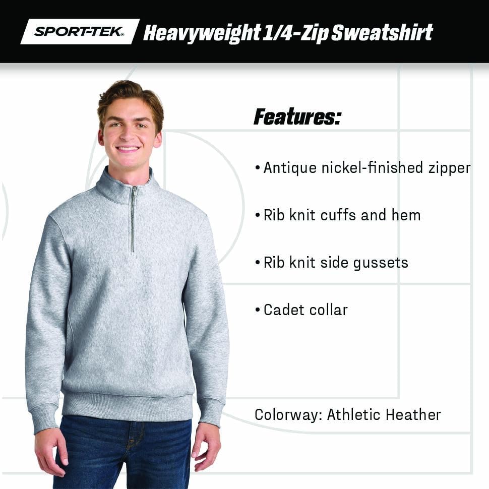SPORT-TEK Unisex Super Heavyweight Quarter Zip Pullover Sweatshirt - Image 4